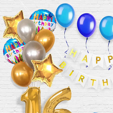 Happy Birthday and Numeric Balloons Decor: Personalized Celebration Delight